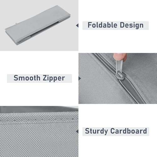 DIMJ Drawer Organizer Clothes - 20 Pack Closet Drawer Organizer Bins for Baby Clothes Storage, Fabric Dresser Organizer for Nursery Bedroom, Foldable Small Drawer Dividers for Underwear Socks - color: Light Gray, size: 20 Pack