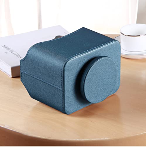 PUSU Remote Control Holder PU Leather 360 Degrees Rotatable Desktop Supply Organizer Storage Box for Controllers Media Stationery Nightstand TV Caddy E-reader iPad Phone Pen/Pencil Cosmetic - color: Blue