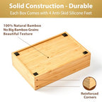 Umilife Bamboo Kitchen Drawer Organizer, Extra High Silverware Tray, Flatware Cutlery Storage Box, Multi-Use Holder in Office, Bathroom, Pantry - 9"x6"x2.5" (Set of 2) - size: 9 x 6 x 2.5" (Standard, Set of 2)