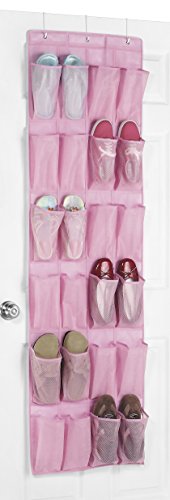 Whitmor 24 Pocket Over the Door Shoe Organizer - Pink - size: 24 Pocket Pink