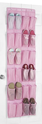 Whitmor 24 Pocket Over the Door Shoe Organizer - Pink - size: 24 Pocket Pink