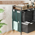 Laundry Sorter with 4 Sections, Laundry Hamper with Wheels, Laundry Basket with Small Side Pockets and Pull-Out Removable Liners,for Laundry Room Bedroom Bathroom (150L) - size: 150L