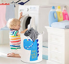 19.7" Dinosaur Laundry Basket,Kids Toys Storage Bin for Bedroom,Waterproof Baby Clothes Hamper with Handles,Collapsible Nursery Hamper,Gift Baskets(Dinosaur) - color: Dinosaur