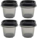 Bundle Food Storage Container Set, Easy Find Lids with Chalk Pen And Chalk Labels (Silver, Half Cup Pack of 4) - color: Silver, size: Half Cup Pack of 4