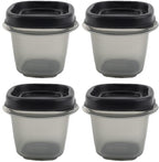 Bundle Food Storage Container Set, Easy Find Lids with Chalk Pen And Chalk Labels (Silver, Half Cup Pack of 4) - color: Silver, size: Half Cup Pack of 4