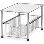 Simple Houseware Chrome Metal Stackable Storage Rack, 16.75 in L x 10.8 in W x 10.25 in H - color: Chrome