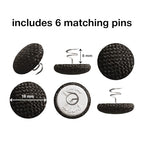 No Tuck Armchair Caddy with Matching Pin Fasteners - 19 x 24 Inches - No Tucking, No Slipping - Armrest Organizer for Recliner and Couch (Black) - color: Black