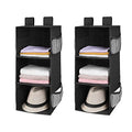 MAX Houser 3-Shelf Hanging Closet Organizers, Collapsible Closet Hanging Shelves for Camper, Nursery Hanging Organizers, Black, 2-Pack - color: Dark