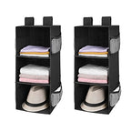 MAX Houser 3-Shelf Hanging Closet Organizers, Collapsible Closet Hanging Shelves for Camper, Nursery Hanging Organizers, Black, 2-Pack - color: Dark