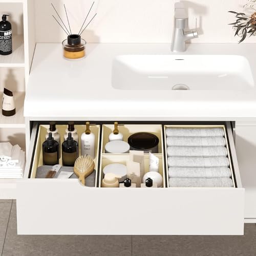 DIMJ Drawer Organizer Clothes 10 Pack - Foldable Baby Organizers and Storage & Dresser Organizer for Bedroom, Closet - Nursery Organization Dresser Dividers for underwear, Sock,Bra, Belt, Tie, Beige - color: Beige, size: 10 Pack