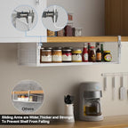 AmonHouseware 2Pack Under Shelf Basket, Adjustable Hanging Under Cabinet Shelf Storage, Hanging Holder Length Stretchable 14.9-22.6Inch for Kitchen Pantry Desk Counter Bookshelf Cupboard (White) - color: White