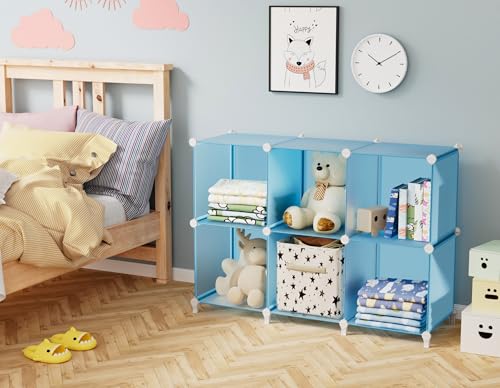 HOMIDEC Closet Organizers and Storage, 9 Cube Storage Organizer, Portable Closet Organizer Storage Cubes Shelves, Blue - color: Blue, size: Large