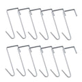 OJYUDD 12 Pack White Smart Over The Door Hook,2 Side Metal Z Hooks,S Hooks for Hanging Coats,Bags,Towels for Bathroom,Kitchen,Office