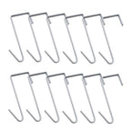OJYUDD 12 Pack White Smart Over The Door Hook,2 Side Metal Z Hooks,S Hooks for Hanging Coats,Bags,Towels for Bathroom,Kitchen,Office