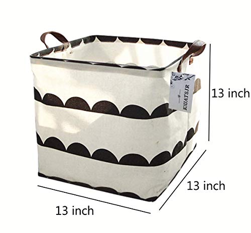 Square Storage Bins Canvas Collapsible Storage Basket with Handles Toy Organizer for Nursery, Kid's Toys, Closet & Laundry, Gift Baskets(Semicircle) - color: Semicircle