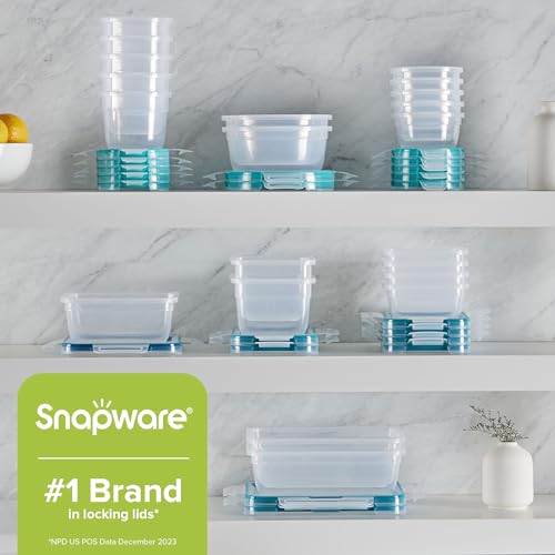 Snapware Plastic Total Solution (21-Pack) Large Food Storage Containers Set, Meal Prep Containers with Plastic BPA-Free Lids & 4 Locking Tabs, Microwave, Dishwasher, and Freezer Safe - size: 21 Pack, style: Mixed Sizes