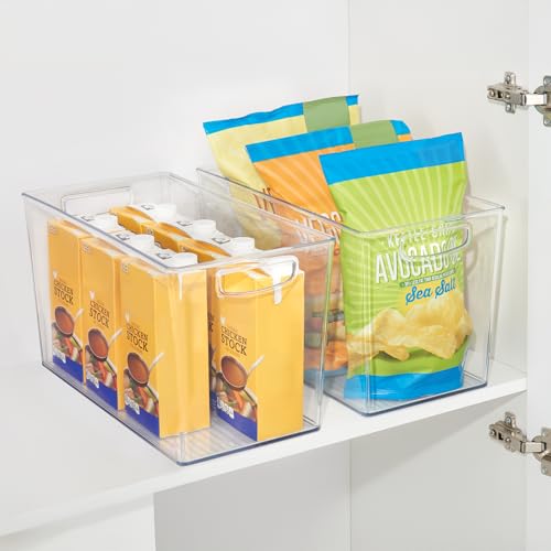 iDesign Plastic Storage Bin with Handles for Household Storage - Set of 2 - Clear - Made in USA - style: Pack of 2