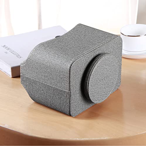 PUSU Leather 360°Rotatable Remote Control Holder,Nightstand TV Remote Caddy,Office Supplies Desktop Organizer,Spinning Storage Box for Pen,Mail,Phone,DVD, Blu-Ray, Media Player, Heater Controllers - color: D Gray