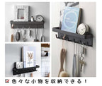 Key Holder for Wall Mount and Adhesive 6 Key Hooks with Shelf Metal Mail Organizer with Key Hooks Decorative Key Rack with Tray Sunglasses Holder Wall for Door Entryway Hallway and Office Small Black