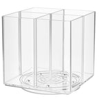 Drink Packet Organizer, Rotating Turntable Organizer with 4 Compartments, Clear Lazy Susan for Powdered Drink Mix, Water Flavor Packets, Coffee, Tea – Space-Saving Countertop Organizer - size: 1 Pack - 4 Section