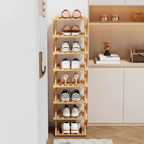 Shoe Rack - Foldable Vertical Shoe Rack for Entryway,Durable and Easy to Assemble,Applicable to Home Entrance, Closet and Bedroom (Nature-2 Layers) - color: Nature-2 Layers