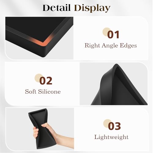 Luxspire Bathroom Vanity Tray - 2 Pack (7.9" x 4") Silicone Soap Dish for Kitchen Countertop, Bathroom Counter Tray for Soap Dispenser Perfume Jewelry Accessories, Matte Black - color: Matte Black, size: 7.87 × 3.94 × 0.79 in