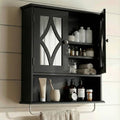 RoyalCraft Bathroom Medicine Cabinet Wall Mounted, Over the Toilet Storage Cabinet with Towel Rack and Adjustable Shelf, Large Bathroom Towel Cabinet Wall Mount 22x25 inch (Black) - color: Black