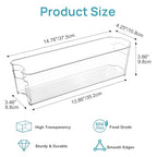 Vtopmart Breastmilk Storage Container 4PCS Set, Clear Freezer and Fridge Organizer Bins, Plastic Storage Bins for Breast Milk, Baby Pouches, Formula, Bottles and Yogurts, 4.3’’ Width, 14.7" Long