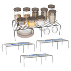 Expandable Storage Shelf, Pantry Organizers and Storage, Adjustable Rustproof Metal Wire Spice Rack, Space Saver Kitchen Storage Shelves for Pan, Pot, Countertop, Drawer, Fridge, Set of 4, Black - size: 4Pack-Black-13.5-23 x 10 inch