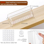 Ohlove 6 Pcs Large Clear Plastic Drawer Organizers Tray 6" x 6" Storage Bins with 25 Pcs Non-Slip Pads for Makeup, Jewelries, Kitchen Utensils, Bathroom and Office - size: 6"x6"
