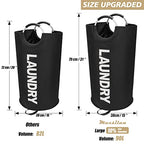 Maxsilan 90L Large Laundry Basket, Freestanding Tall Clothes Hamper, Collapsible Laundry Bag, Black - color: Black, size: 90L