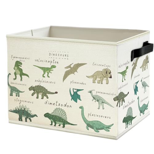 Dinosaur Storage Bins Box with Handles, Dinosaur Nursery Decor, Species of Dino Collapsible Basket Organizer for Boys Playroom Bedroom Bathroom Toys Books Clothes - color: Color10