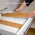 Fabsome Drawer Divider 6 Pack, Bamboo Kitchen Dividers Organizers Adjustable 17''-22'', Wooden Dresser Separators for Nursery Organization Clothes Socks Underwear Baby Clothing, with Soft Foam Ends - size: For 17-22in deep drawers inner size