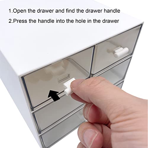 Marknor Makeup Organizer, Desk Organizer with 4 Drawers, Sundries Storage，Vanity Organizer, Cosmetic Storage Organizer, Desk Storage Box, Bathroom Counter or Dresser, White QBH-4CT-1 - color: White