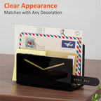 FUCDTEFC Acrylic Mail Holder, Black Acrylic File Letter Organizer, Vertical Envelope Mail Holder for Desk, Lightweight Countertop Bill Holding Sorter Letter Invoice Stand for Home Office School - size: 1 Section Black
