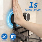 Shower Caddy Suction Cup, Removable Bathroom Organizer Shelf for Shower Storage, No Drilling Clear Square Shower Shelves, Large Capacity & Reusable, 1 pack - color: Gray2