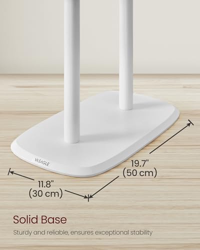 VASAGLE Coat Rack, Free Standing Coat Stand, Hall Coat Tree with 8 Hooks and Storage Shelf, 67.2 Inch Tall, for Coats, Hats, Bags, for Entryway, Hallway, Bedroom, Cloud White URCR040W01 - color: Cloud White, style: rectangular tray