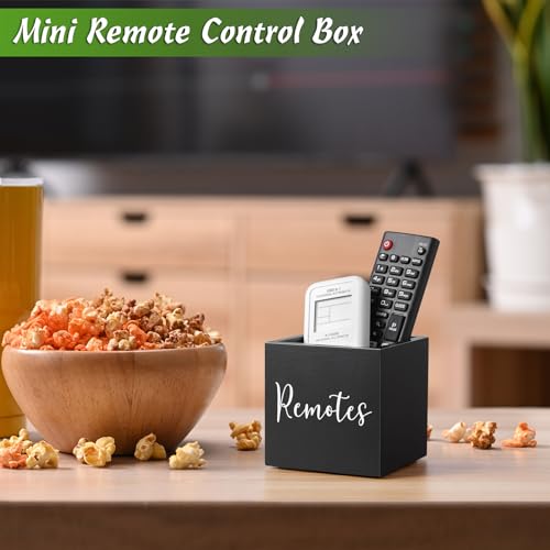 DRASTAR Remote Control Holder, Wood TV Remote Holder, Remote Storage Caddy, Remote Control Organizer (Black, 1 Slot) - color: Black, size: 1 Slot