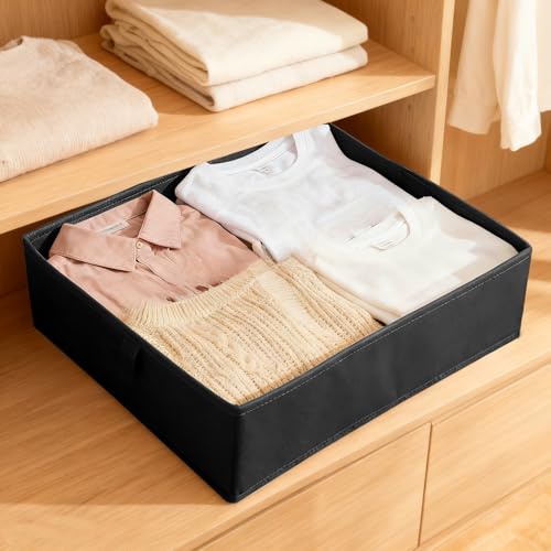 1 Pcs Drawer Organizer Storage Box for Underwear Socks Closet Divider for Wardrobe Dresser Vanity Space Saving Use(Black) - color: Beige-2, size: Large