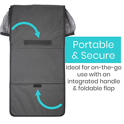 Vive Bedside Caddy - Bed Hanging Organizer - Storage Bag Shelf for College Dorm, Bedroom, Couch, Bunk - 8 Large Pockets with Charger Slots for Men and Women - Slides Under Mattress - Handle for Travel