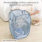Upgraded 100L Extra Large Collapsible Laundry Baskets, 2 Pack XL Mesh Pop Up Laundry Hamper with Handles, Portable Travel Laundry Basket, Foldable Hamper. Grey. 2V - color: Grey, size: 2-Pack Vertical