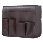 PU Leather Sofa Armrest Organizer, Armchair Magazine Holders, Waterproof Remote Holder for Recliner Couch with 1 Large Pocket, 4 Small Pockets for Magazine, Remote, Phone, Ipad, Books (brown)