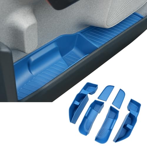 Mabett Door Side Storage Tray for Ford Maverick 2022-2025 Accessories(Not Fit 2026), TPE Front and Rear Doors Storage Insert Organizer Boxs 4PCS Set Fit Maverick(Blue) - color: Blue