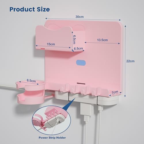 Floating Shelves for Bedside Shelf Accessories Organizer, Wall Mount Self Stick On, Cute Room Decor Aesthetic, Girls Room Decor, Cool Stuff for Bedroom Storage and Organization (Pink) - color: Pink