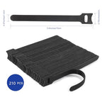 Nettbe Reusable Cable Ties, 210 PCS 6 Inches Adjustable Cord Straps Wire Organizer Cord Wrap and Hook Loop Cable Management - size: 6inches-210pcs