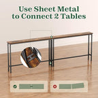 SUPERJARE 5.7 Inch Console Table with Outlet, Sofa Table, Behind Couch Table, 5.7 x 39.4 x 29.7 Inches, Metal Frame, for Living Room, Hallway, Rustic Brown - color: Rustic Brown, size: 5.7''D x 39.4''W x 29.7''H