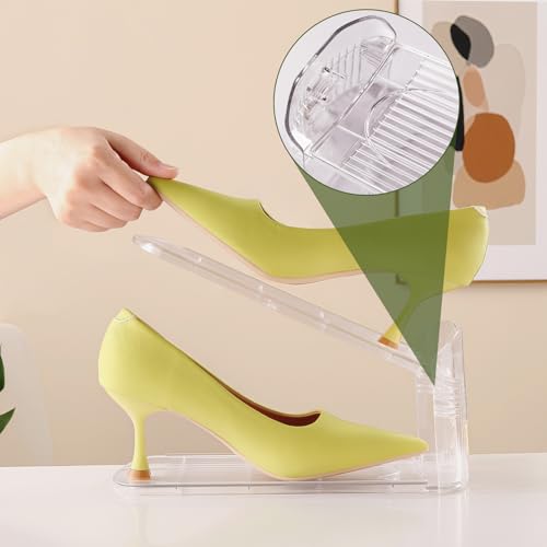 36 Pack Shoe Slots Organizer, Shoe Stackers Organizer for Closet Adjustable Shoe Holder Space Saver 50% Shoes Racks for Closet Organization - color: Clear, size: 36 PACK