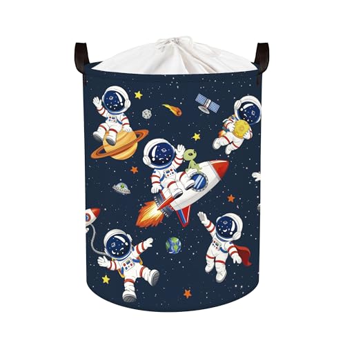 Space Rockets Laundry Hamper Cartoon Astronaut Large Storage Basket Planet Collapsible Parents Organizer Boys Clothes Toy Bins for Bedroom, Bathroom, Alien, 63L - color: Alien, size: 63L