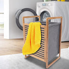 One-Section Organizer Storage Shelf with Bamboo Frame and Baskets Storage Drawers Unit,Laundry Towel Hamper Cabinet Tower One Part Compartment Sorter Basket - style: 1-Section,Style 1