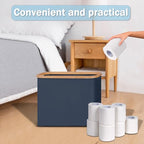 efluky Toilet Paper Basket with Lid, Toilet Paper Organizer for Bathroom, Free Standing Toilet Paper Holder with Storage, Blue - color: Blue